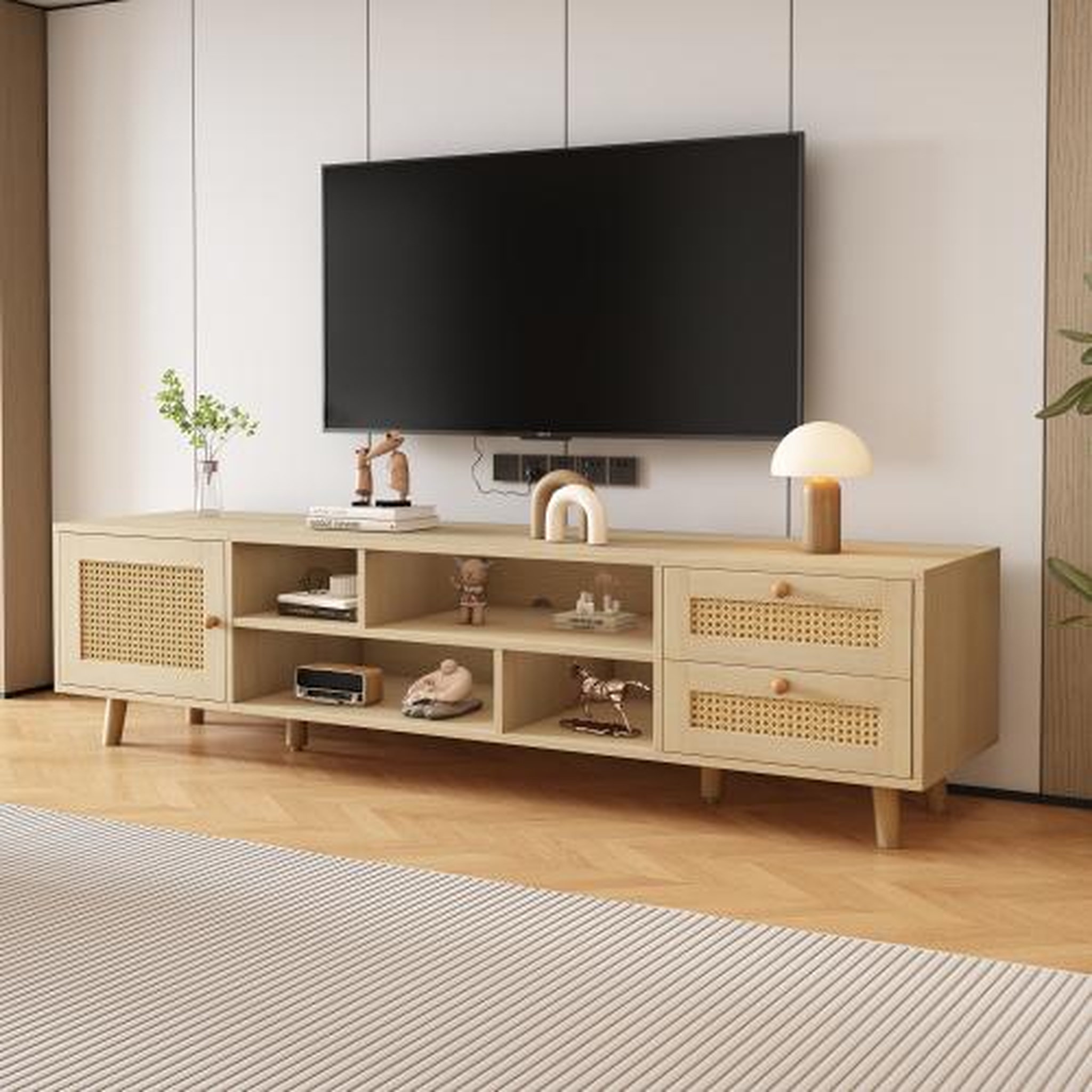 Voir la diapositive 4 : MERAX Meuble tv naturel 160 cm panneau de particules