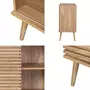 SWEEEK Buffet scandinave décor bois avec 1 porte coulissante rainurée et 2 étagères