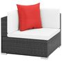 Voir la diapositive 2 : VIDAXL Salon de jardin 7 pcs avec coussins Resine tressee Noir