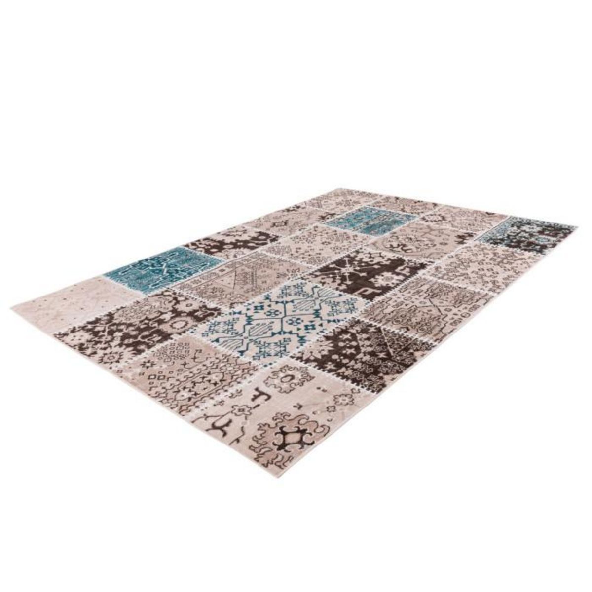 Paris Prix Tapis Patchwork à Poils Courts  Ariya  Taupe