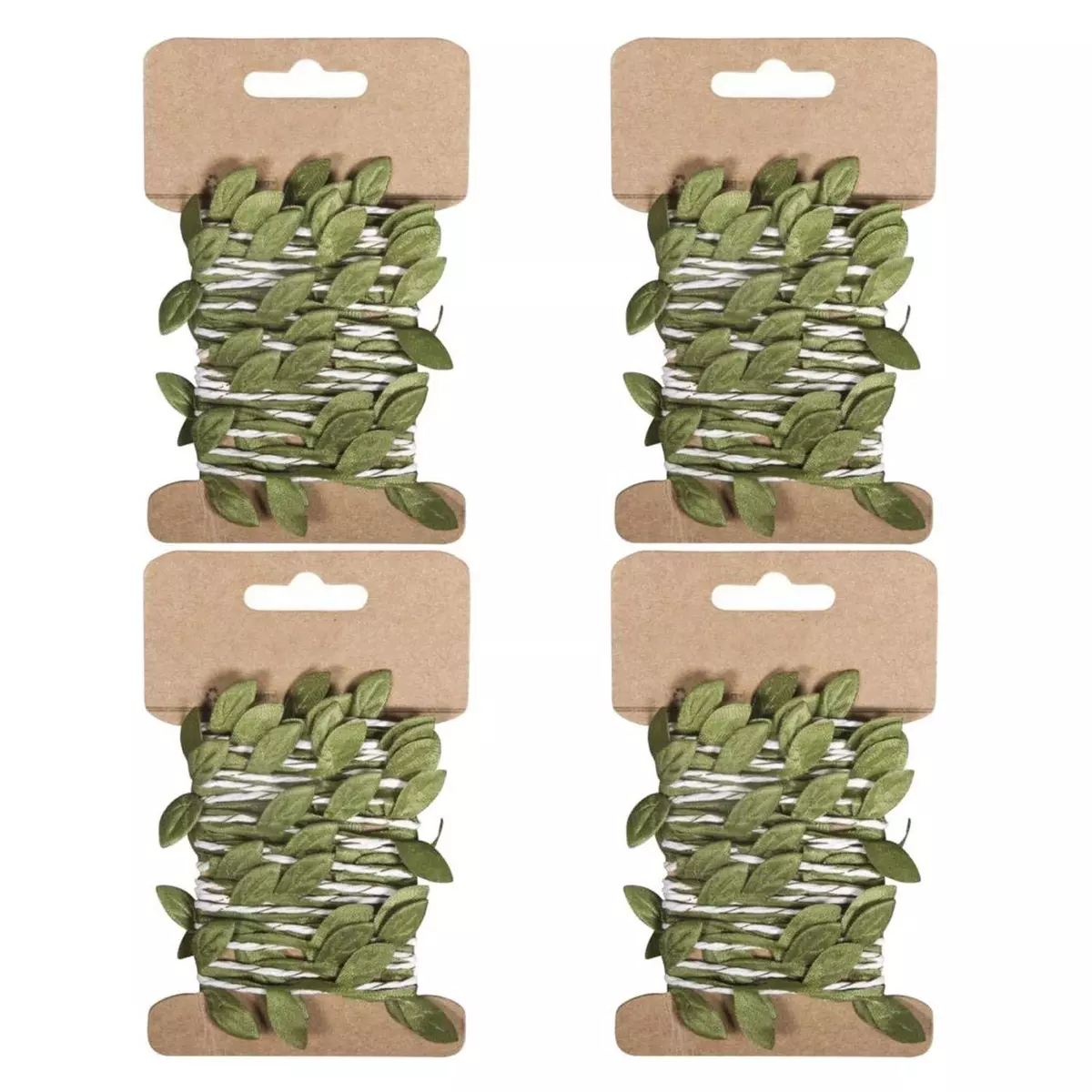 Rayher 4 guirlandes de feuilles vertes en papier 2 m