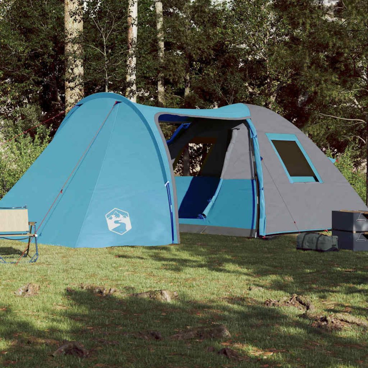 VIDAXL Tente familiale a dome 6 personnes bleu impermeable