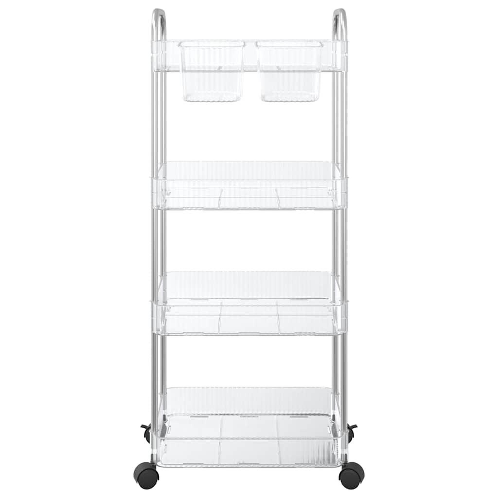 Voir la diapositive 4 : VIDAXL Chariot de rangement a 4 niveaux transparent acrylique