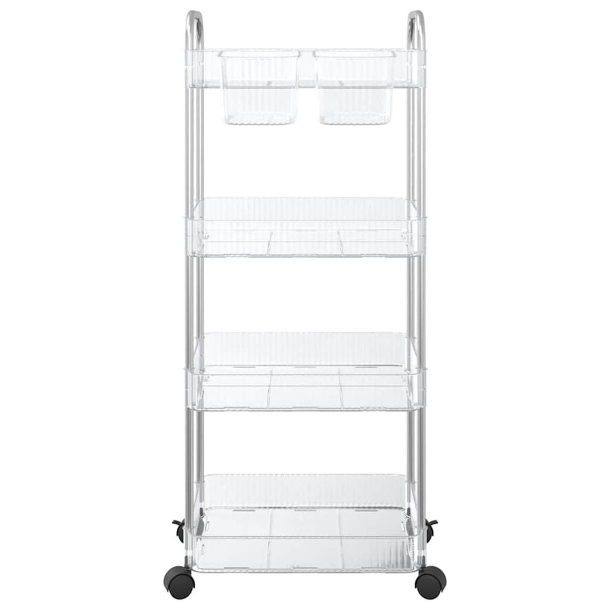 VIDAXL Chariot de rangement a 4 niveaux transparent acrylique