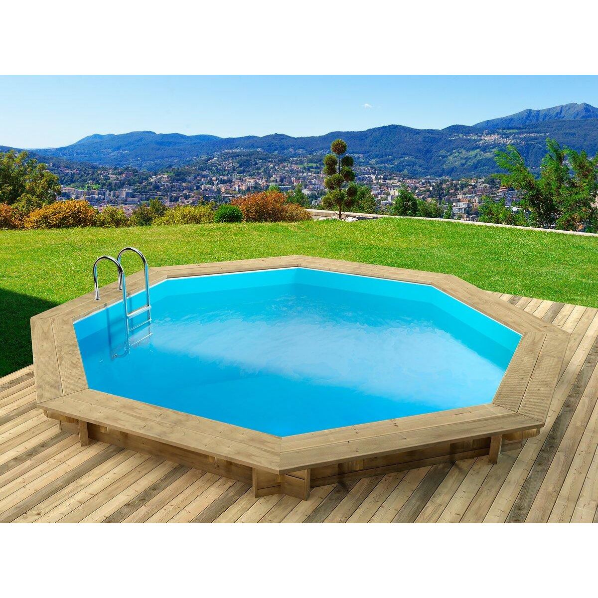 Habitat et Jardin Piscine bois   Verona   - 5.10 x 1.20 m + Pompe à chaleur - Puissance 6.1 kW