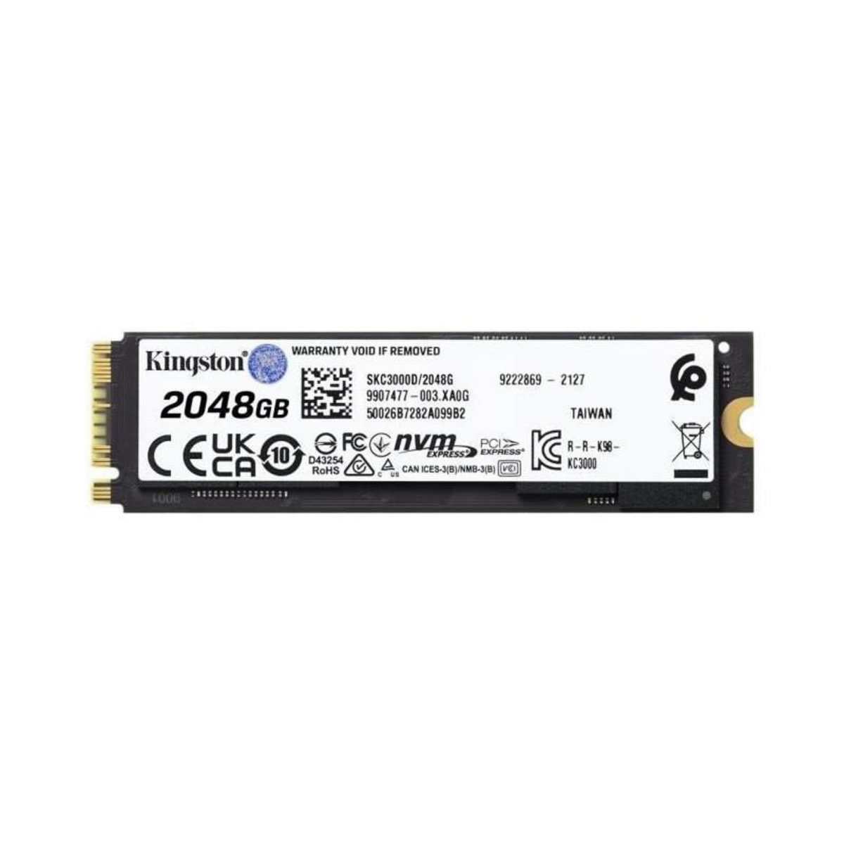 Kingston KINGSTON - SSD Interne - KC3000 - 2048Go - M.2 NVMe SKC3000D/2048G