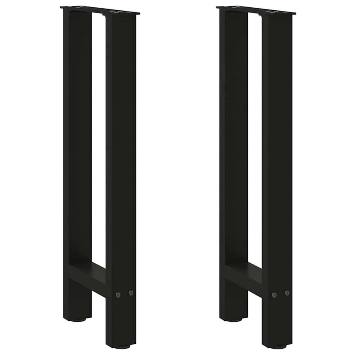 VIDAXL Pieds de table basse noir 2 pcs 38x(72-73) cm acier