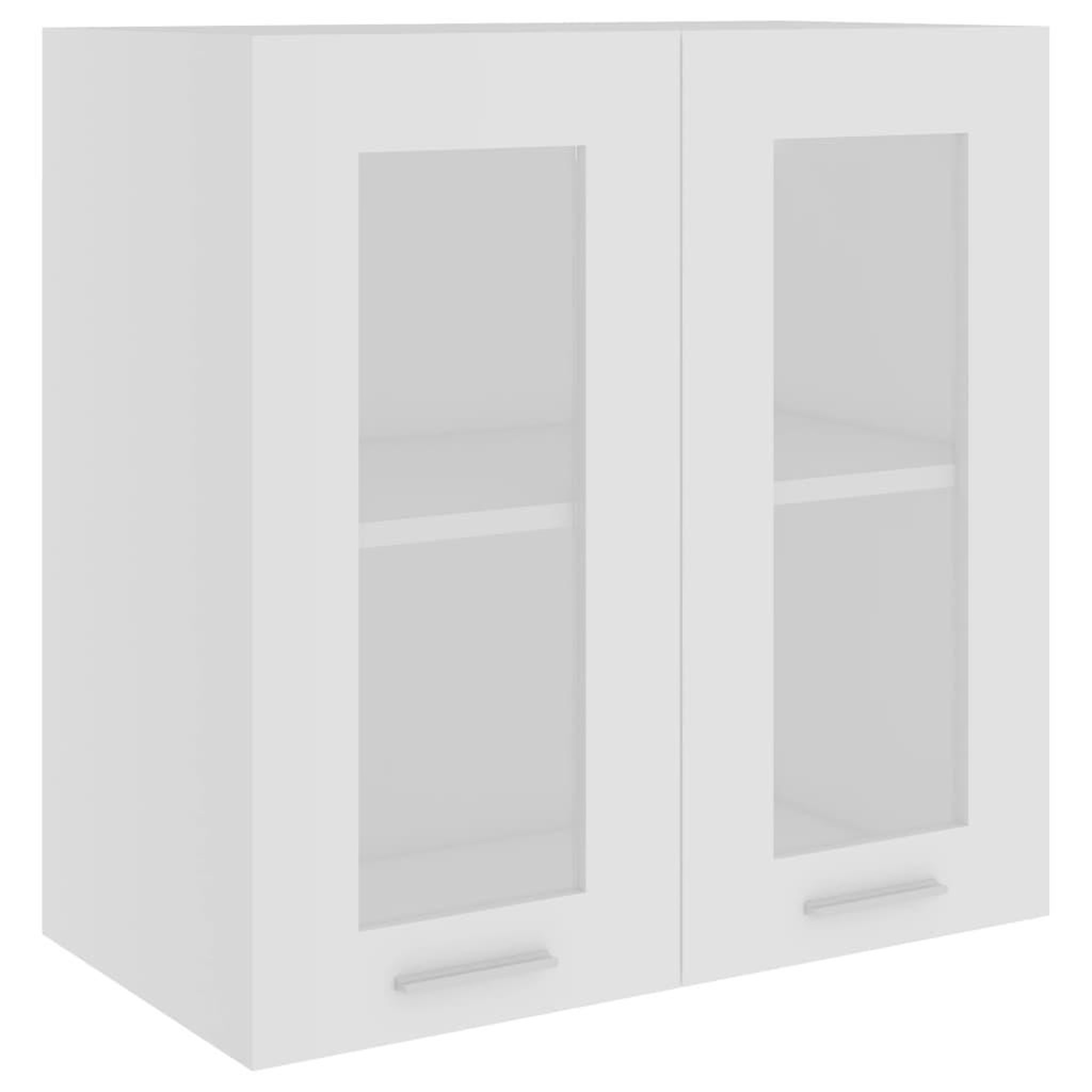 Voir la diapositive 2 : VIDAXL Armoire en verre suspendue Blanc 60x31x60 cm Bois ingenierie