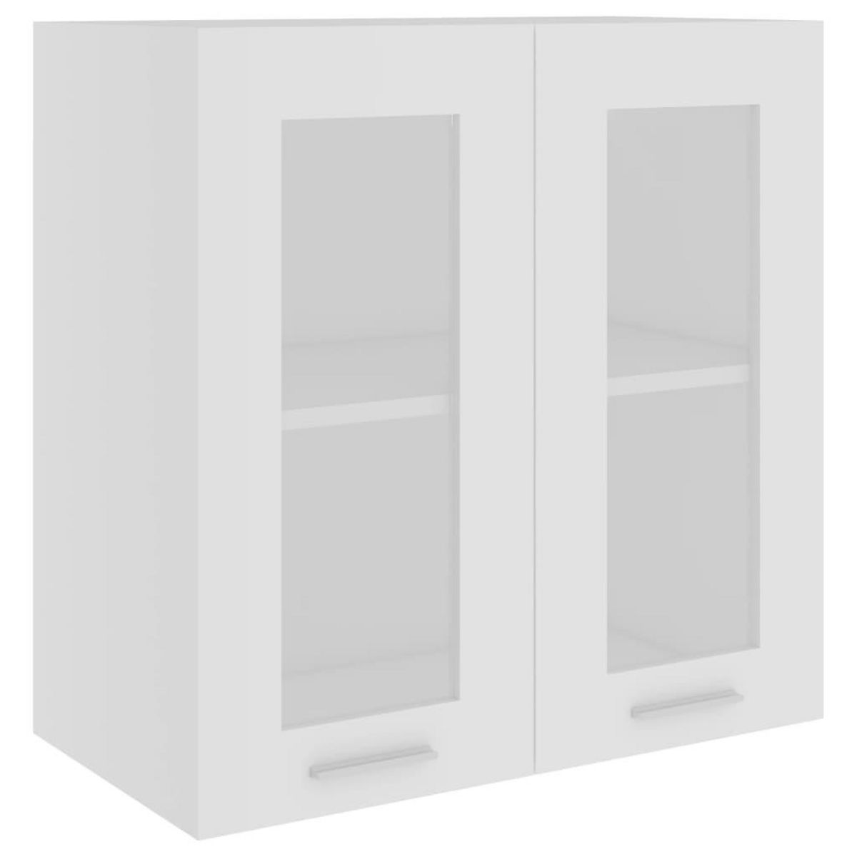 VIDAXL Armoire en verre suspendue Blanc 60x31x60 cm Bois ingenierie