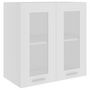 Voir la diapositive 2 : VIDAXL Armoire en verre suspendue Blanc 60x31x60 cm Bois ingenierie