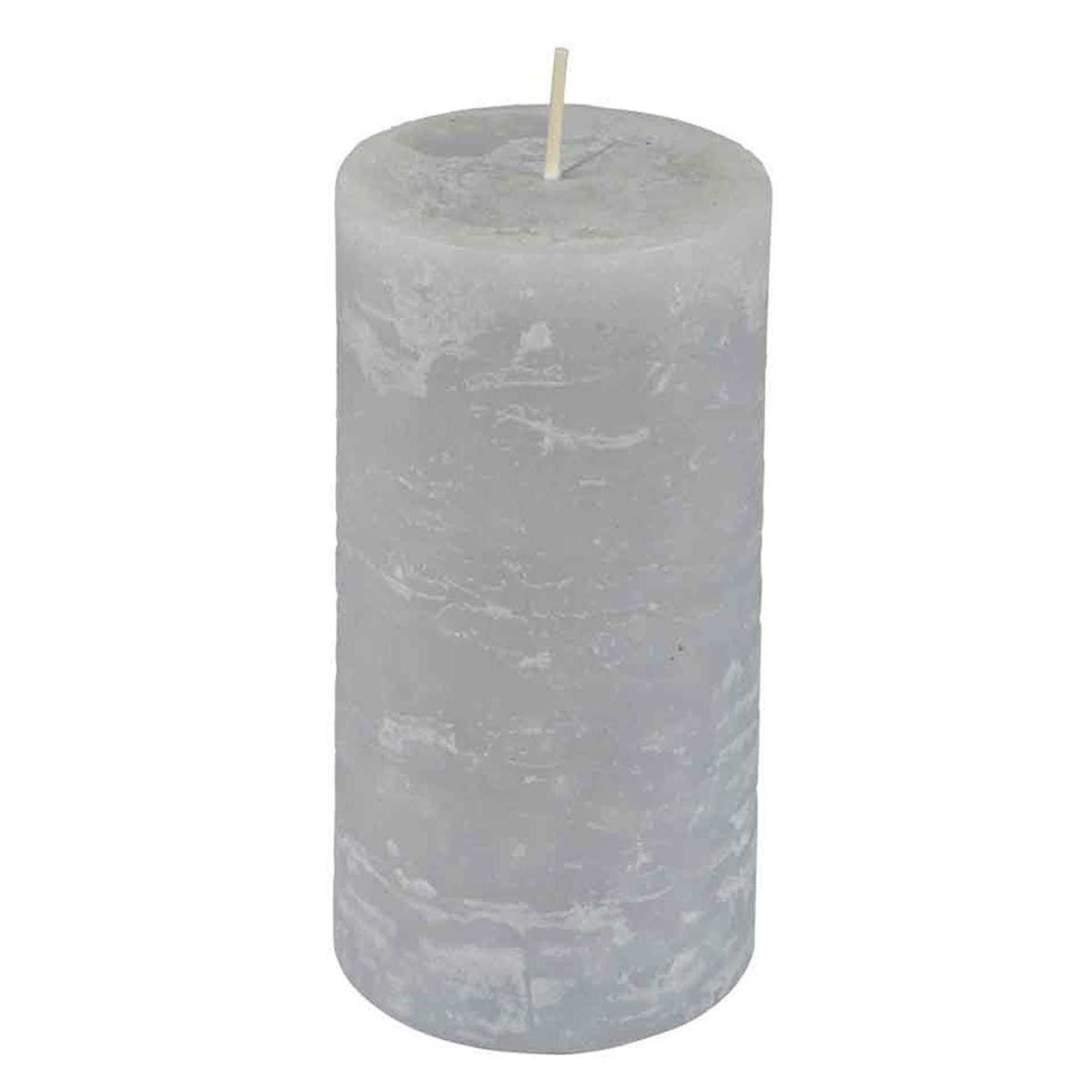 Voir la diapositive 1 : HOMEA Bougie pilier déco  rustique  13cm gris