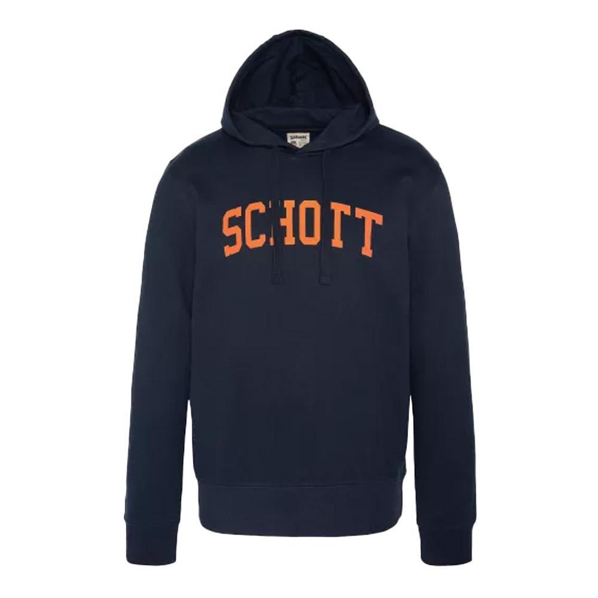 Schott Sweat à capuche Marine/orange Homme Schott Logo. Coloris disponibles : Orange