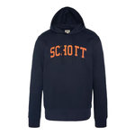 Schott Sweat à capuche Marine/orange Homme Schott Logo. Coloris disponibles : Orange
