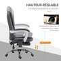 Voir la diapositive 6 : VINSETTO Fauteuil de bureau direction massant chauffant hauteur réglable dossier inclinable tissu gris