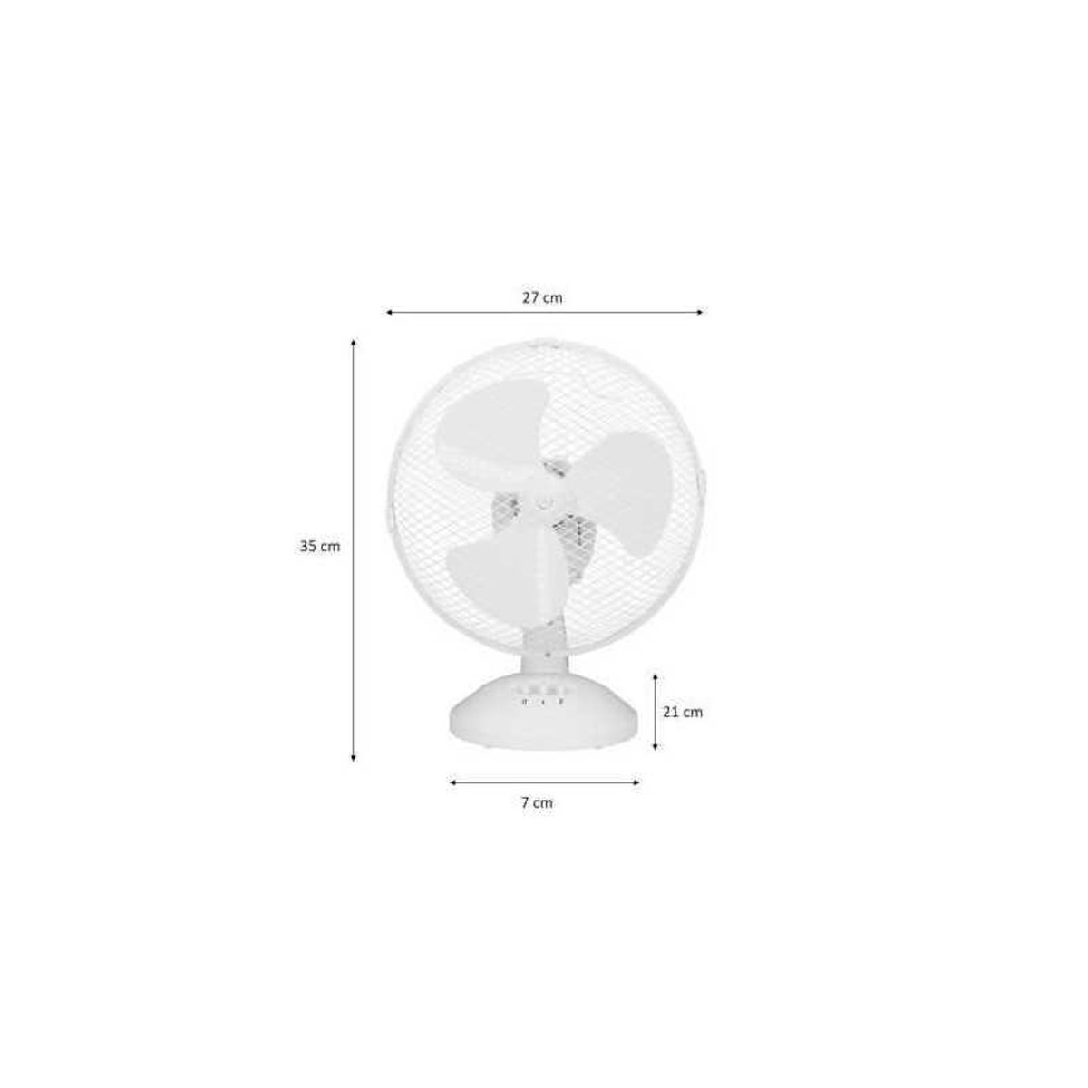 OCEANIC Ventilateur de table OCEANIC - 30W - Diametre 23 cm - 2 vitesses - Oscillant - Blanc
