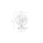Voir la diapositive 5 : OCEANIC Ventilateur de table OCEANIC - 30W - Diametre 23 cm - 2 vitesses - Oscillant - Blanc