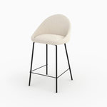 MAISON PAVANE Chaise pour îlot central effet laine bouclette blanche 65 cm-Misty