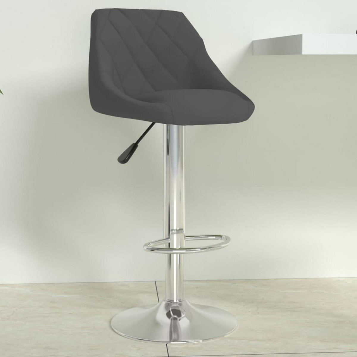 VIDAXL Tabouret de bar Gris fonce Velours