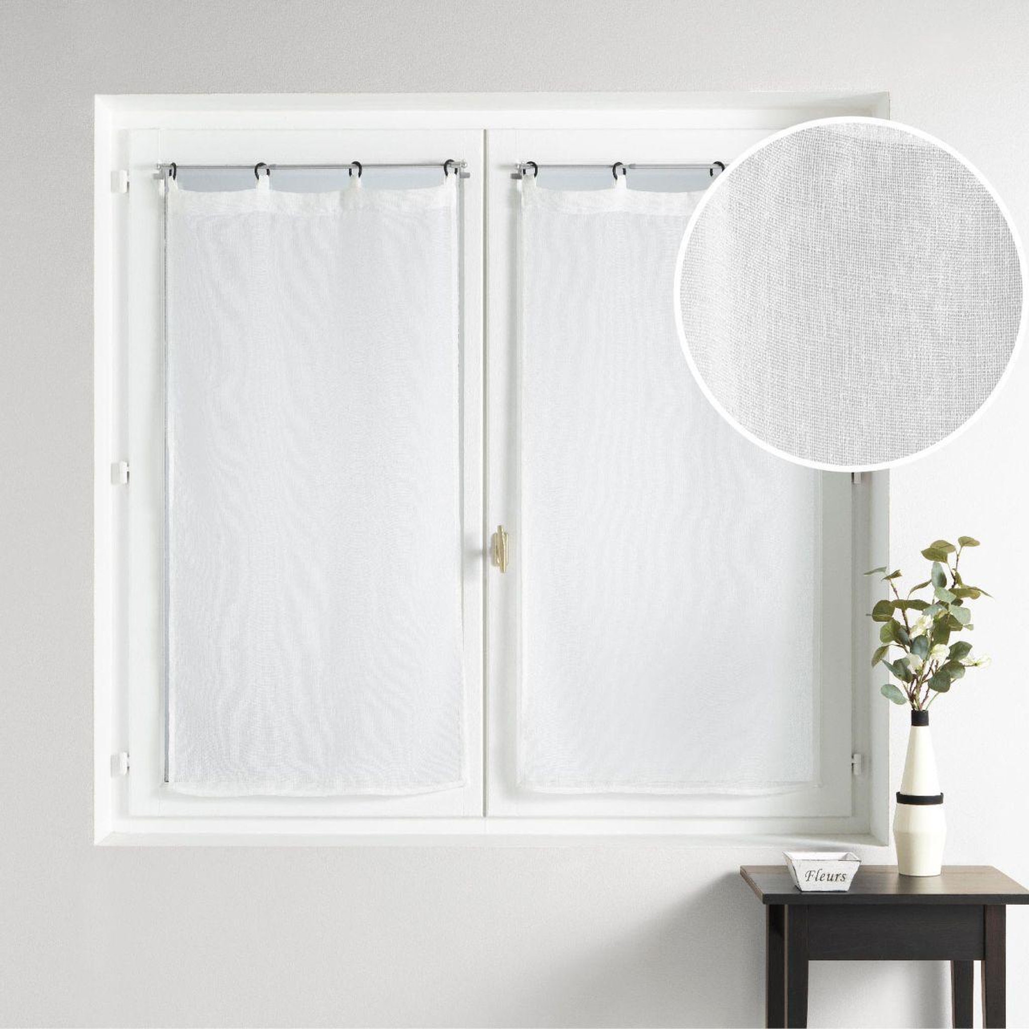Voir la diapositive 4 : Douceur d'Intérieur Paire de voilages à œillets  davina  60x120cm blanc