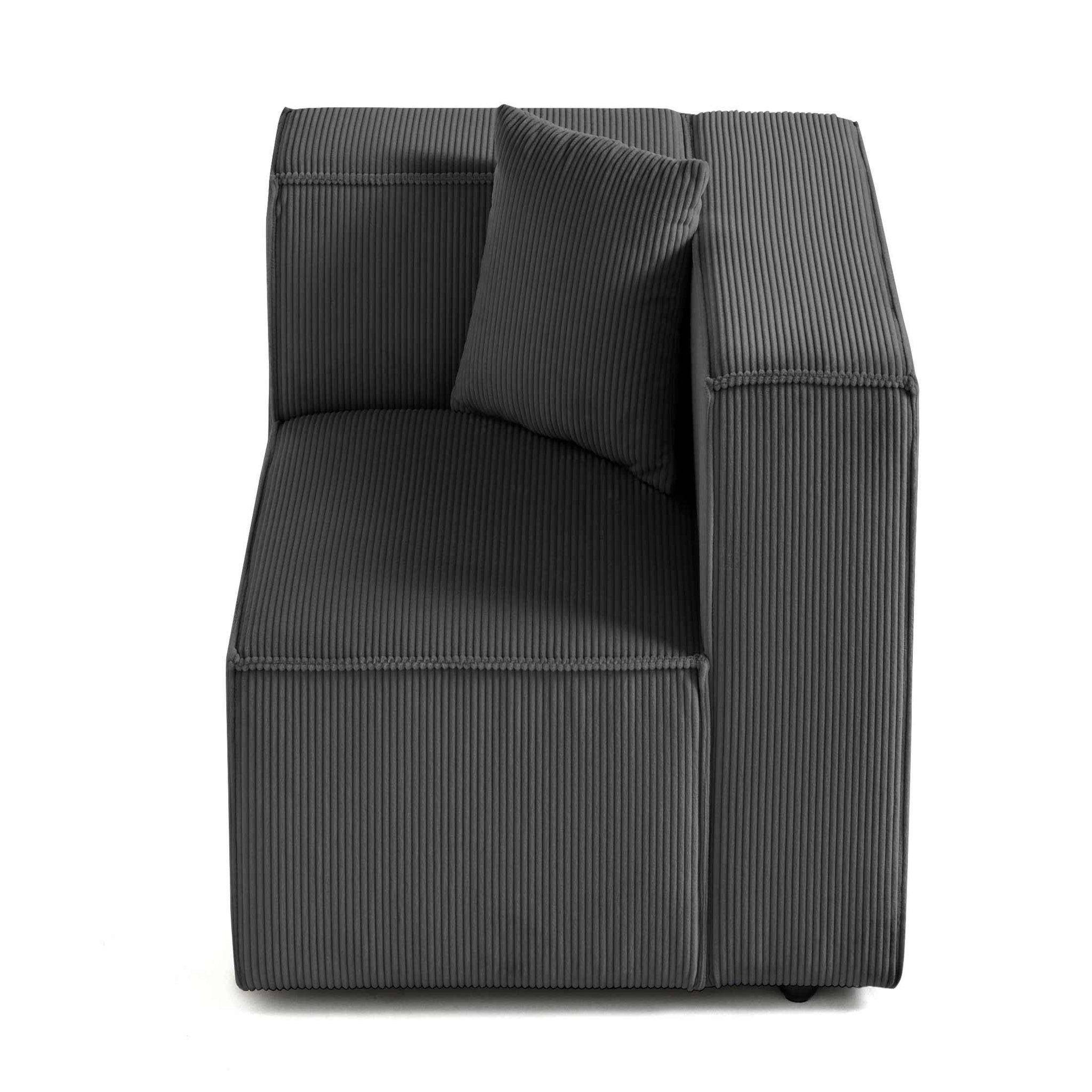Voir la diapositive 1 : LISA DESIGN Arty - module d'assise droit - en velours côtelé