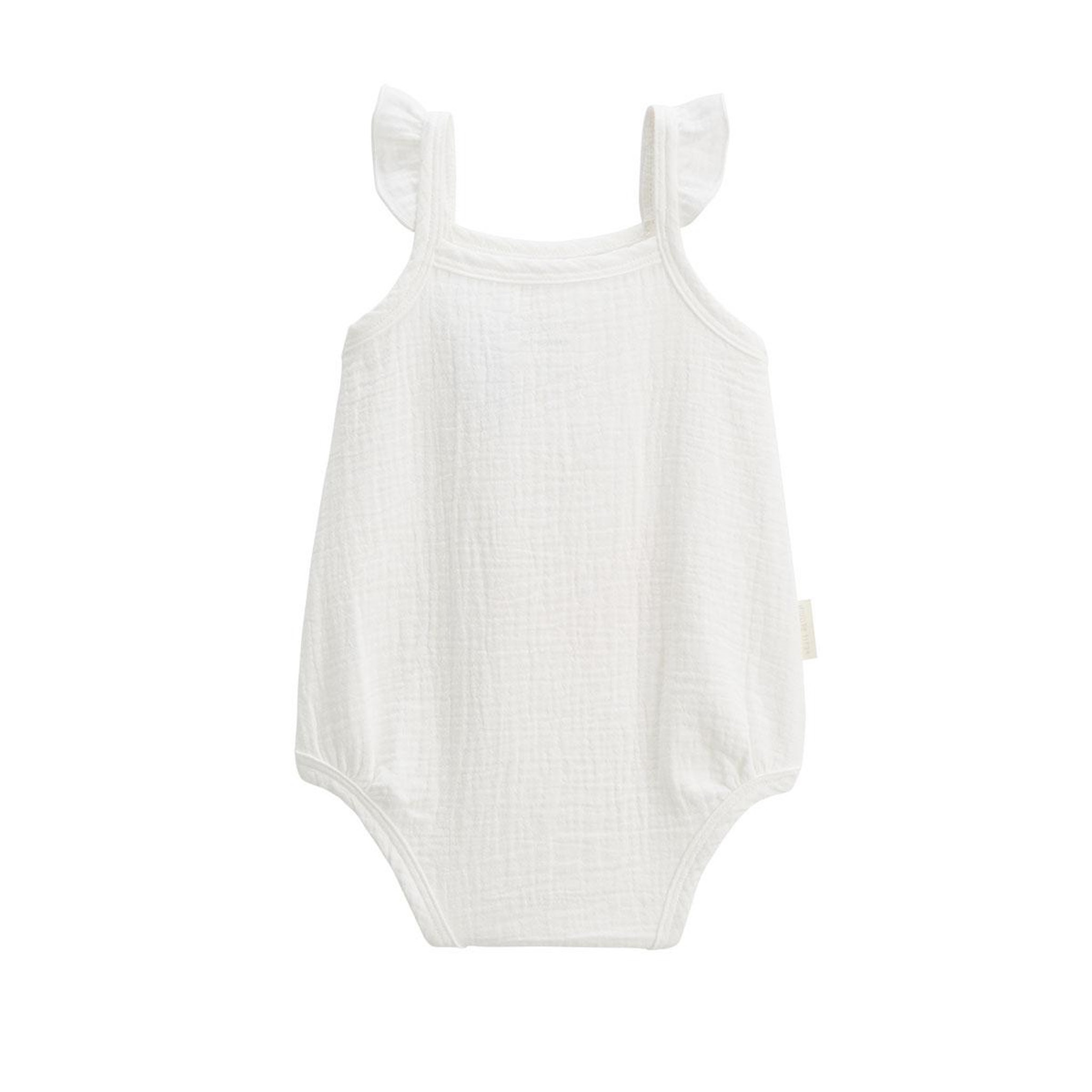 Voir la diapositive 4 : Petit Béguin Lot de 2 barboteuses bloomer bébé en gaze de coton Praline