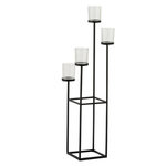 Paris Prix Bougeoir Design Métal & Verre  4 Têtes  77cm Noir