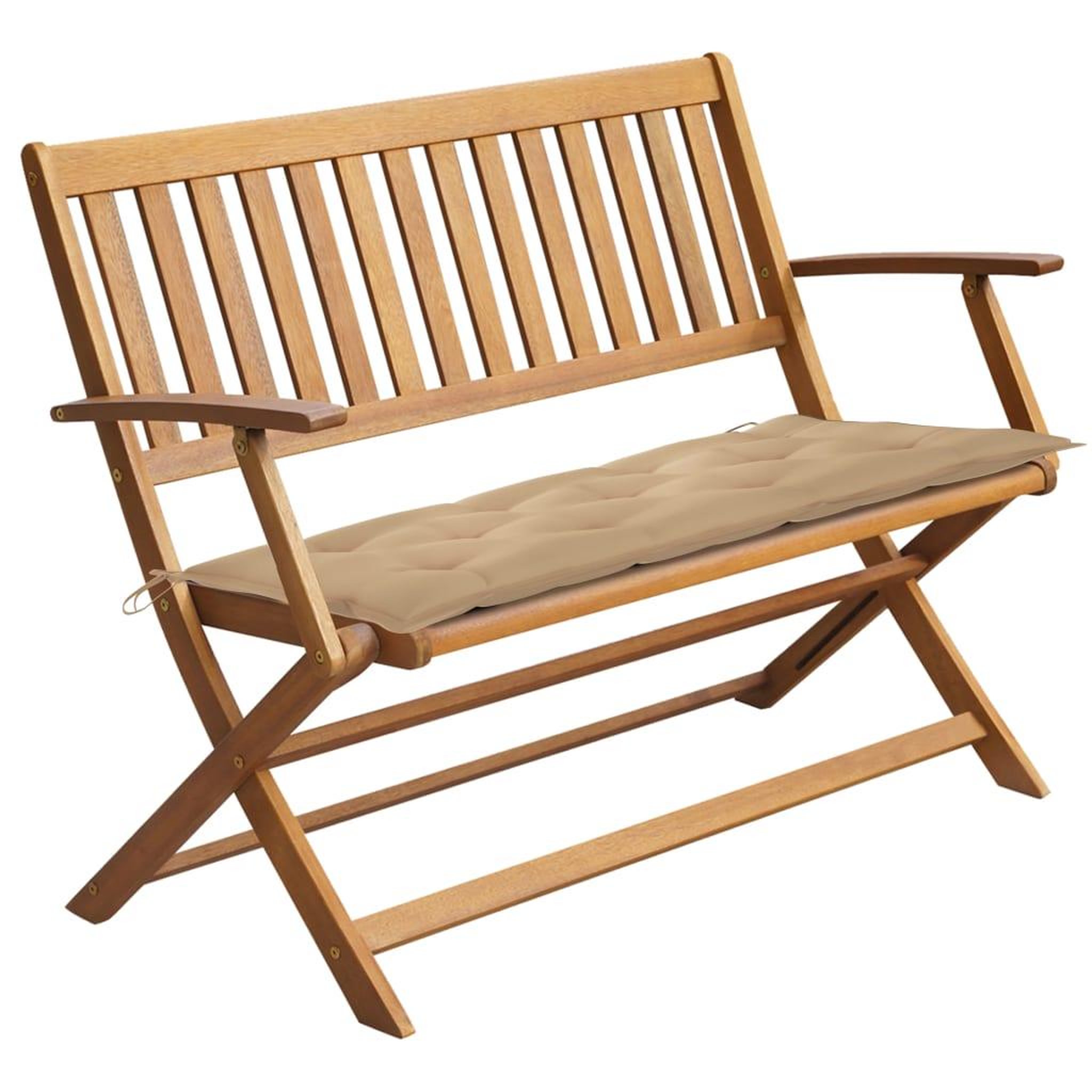 Voir la diapositive 1 : VIDAXL Banc de jardin avec coussin 120 cm Bois d'acacia massif