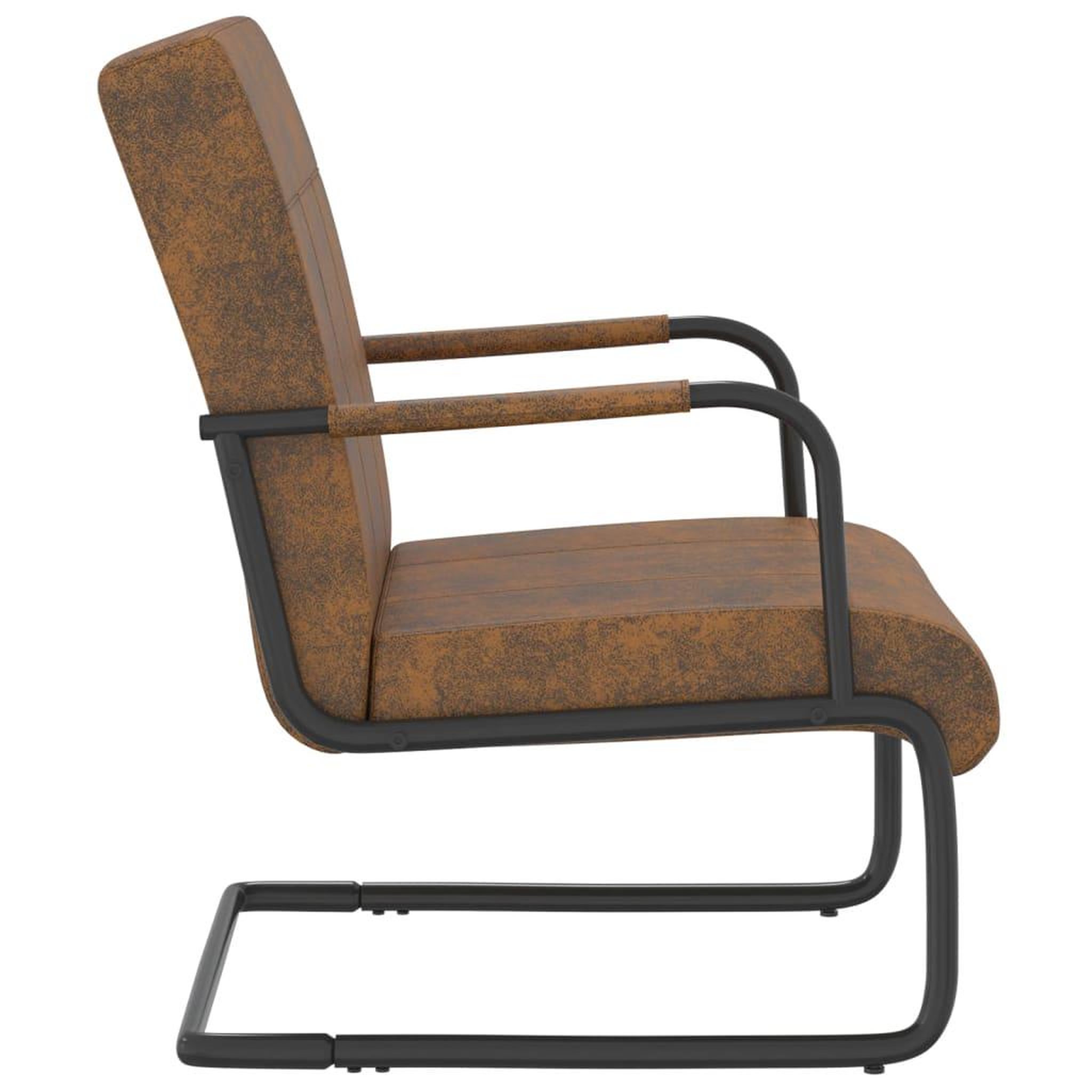 Voir la diapositive 3 : VIDAXL Chaise cantilever Marron Tissu