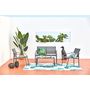 Voir la diapositive 2 : CONCEPT USINE Salon jardin bas gris 4 places en acier ETIORA