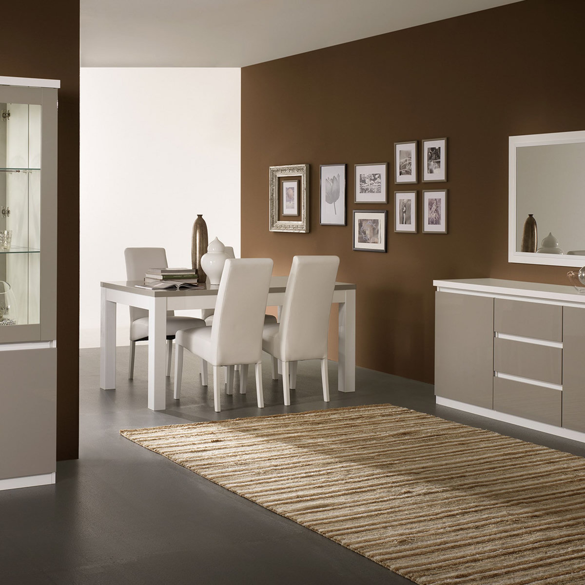 Table de séjour L160cm GENOVA, bicolore