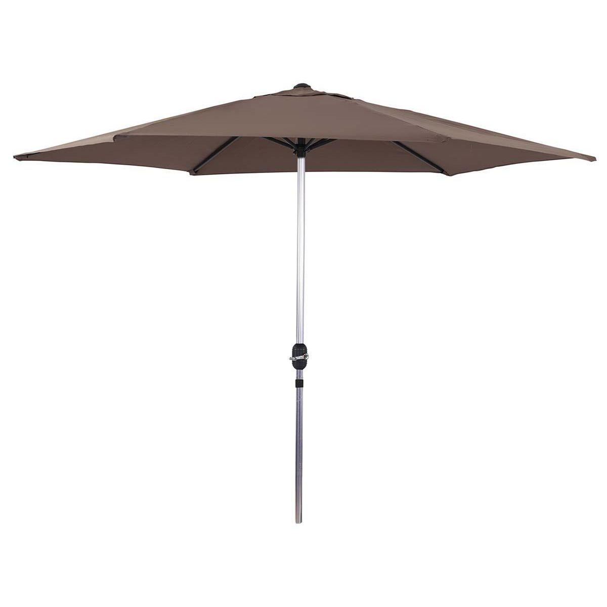 Habitat et Jardin Parasol jardin droit Alu  Sol  - Rond - Ø 3m - Taupe