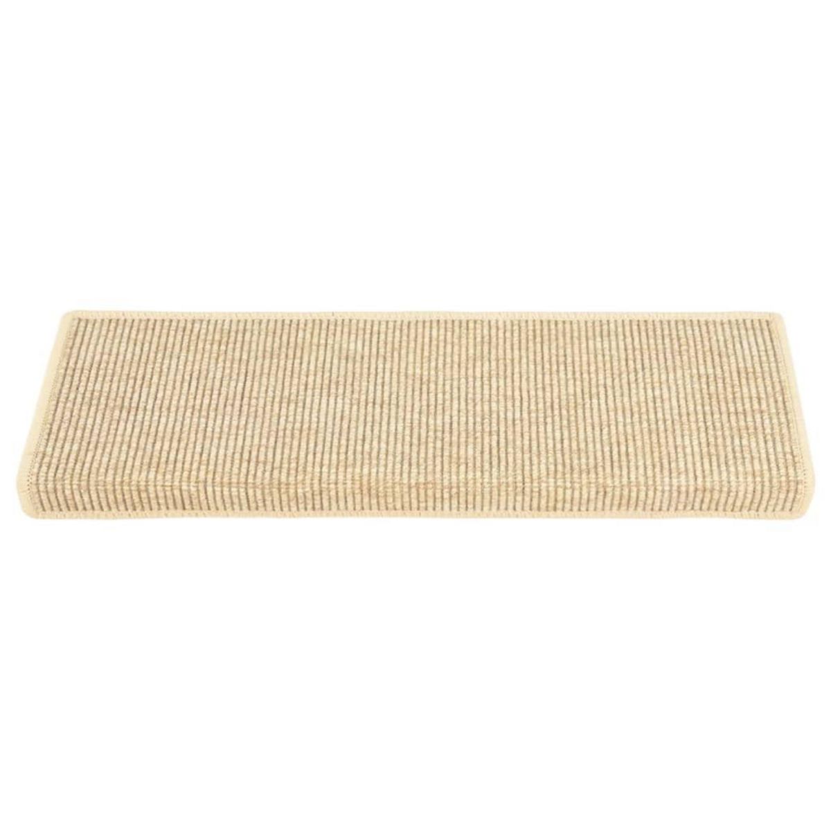 VIDAXL Tapis d'escalier autocollants 15 pcs 65x21x4 cm Beige clair