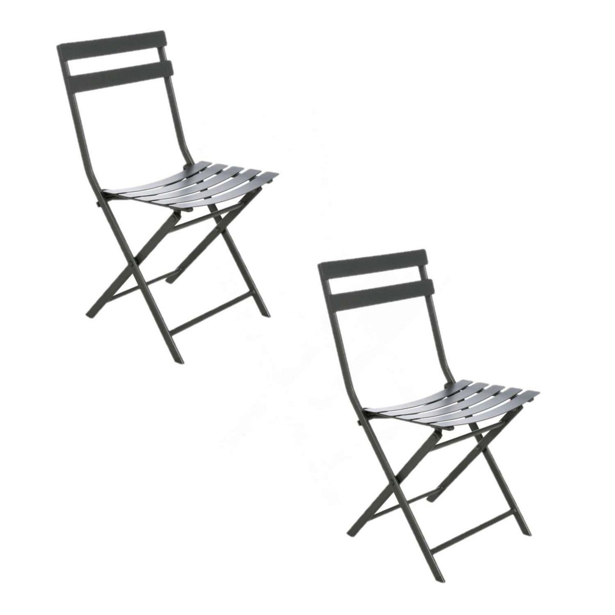 HESPERIDE Lot de 2 chaises de jardin pliables en métal Greensboro