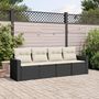 Voir la diapositive 1 : VIDAXL Salon de jardin 4 pcs avec coussins noir resine tressee