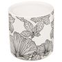 Voir la diapositive 3 : ATMOSPHERA Boite de rangement pour salle de bain pour Coton et Coton-tige avec couvercle Blackflora - Noir et Blanc