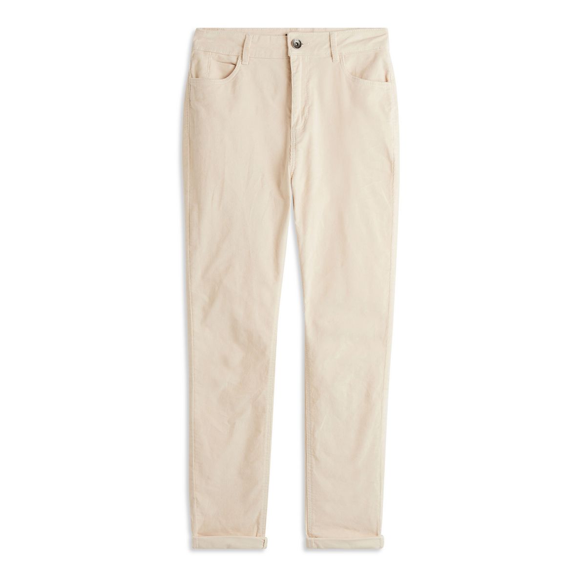 IN EXTENSO Pantalon velours classique beige femme
