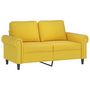 Voir la diapositive 4 : VIDAXL Canape 2 places avec oreillers decoratifs jaune 120 cm velours