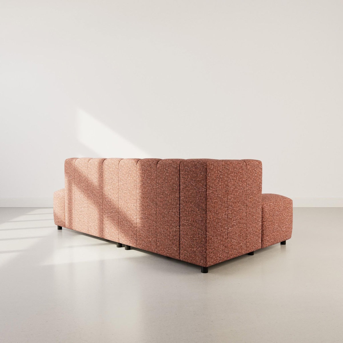 LISA DESIGN Curtis - canapé d'angle gauche 4 places sans accoudoir en tissu texturé