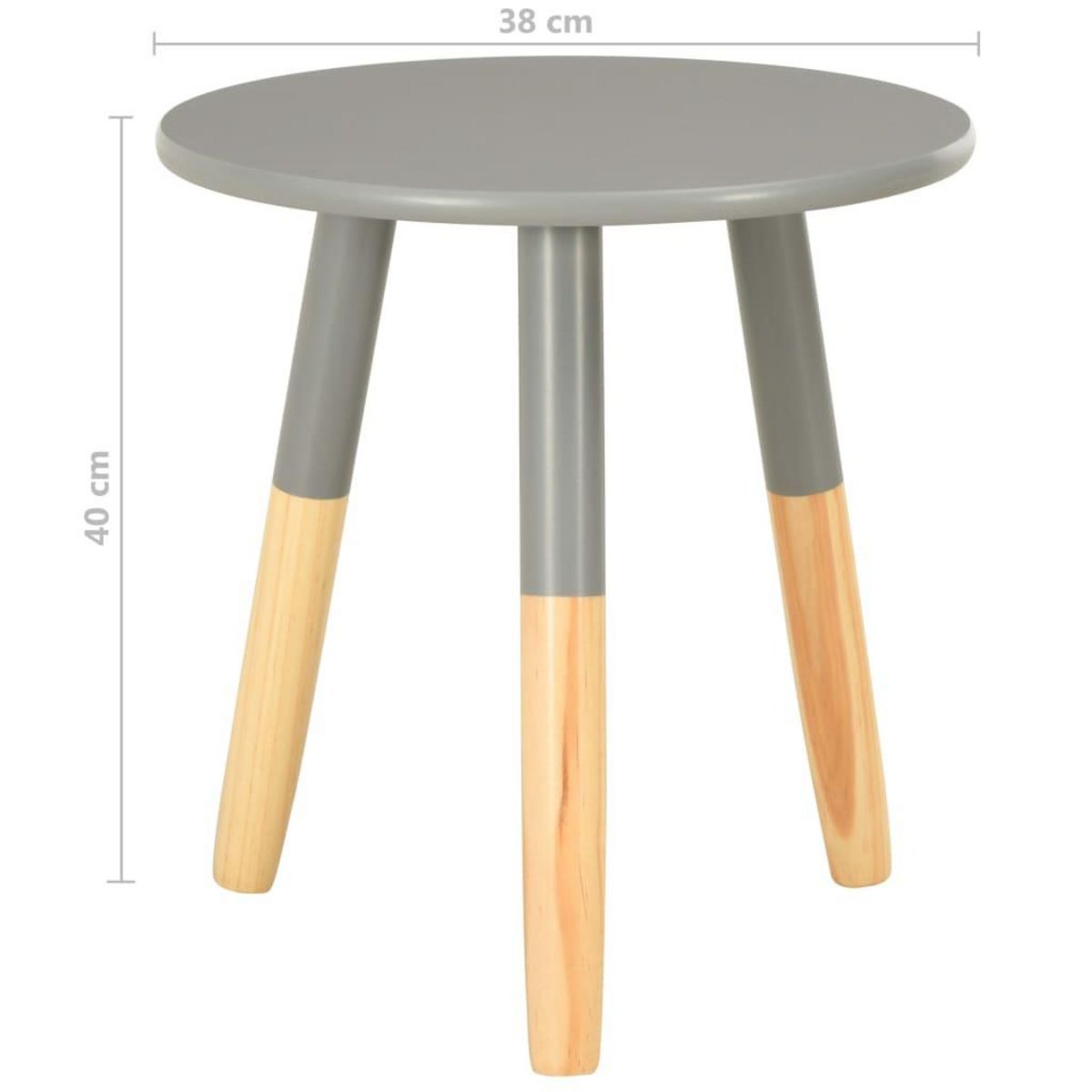 VIDAXL Tables d'appoint 2 pcs Gris Pin massif