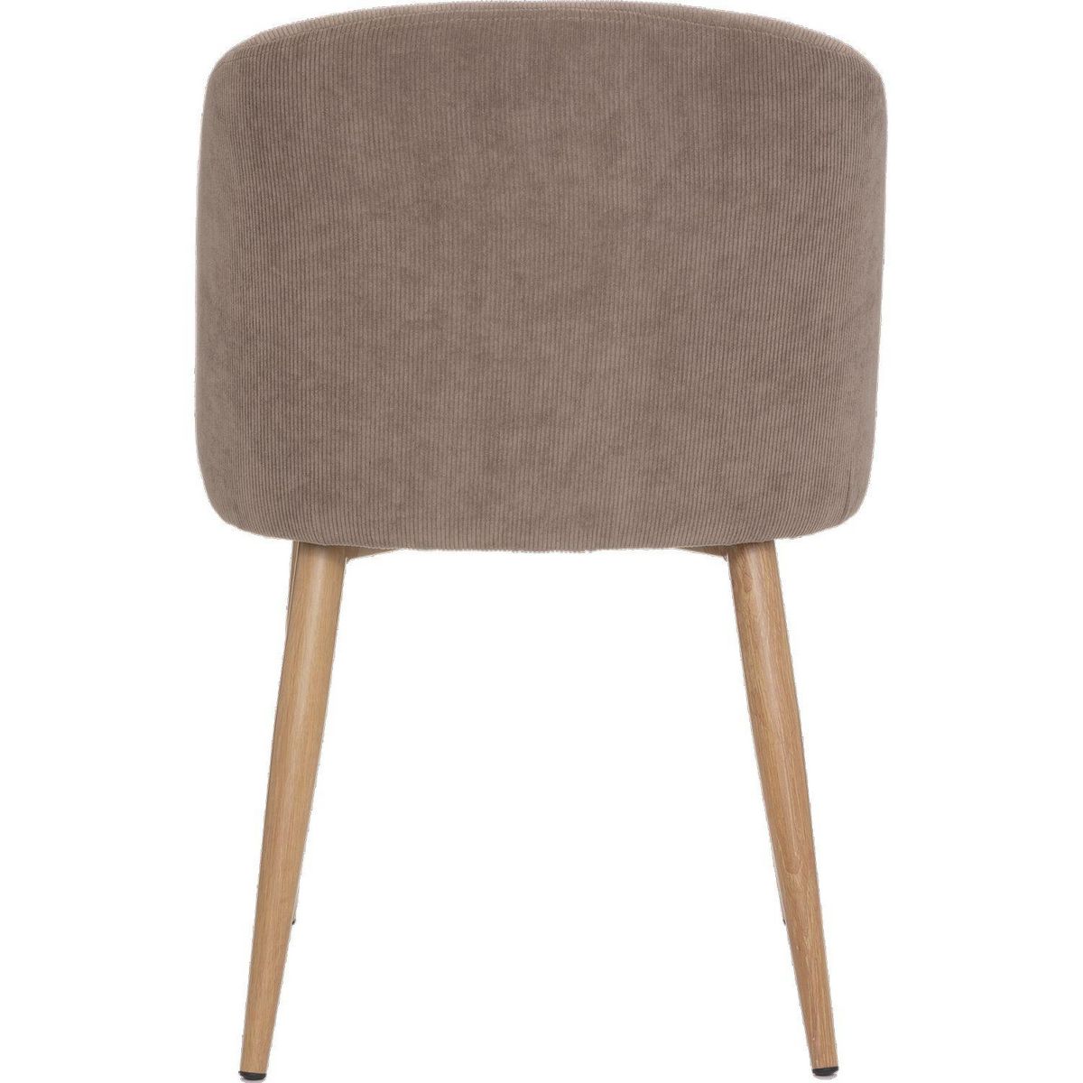 TOILINUX Lot de 4 chaises en velours côtelé et pieds effet hêtre CELESTE