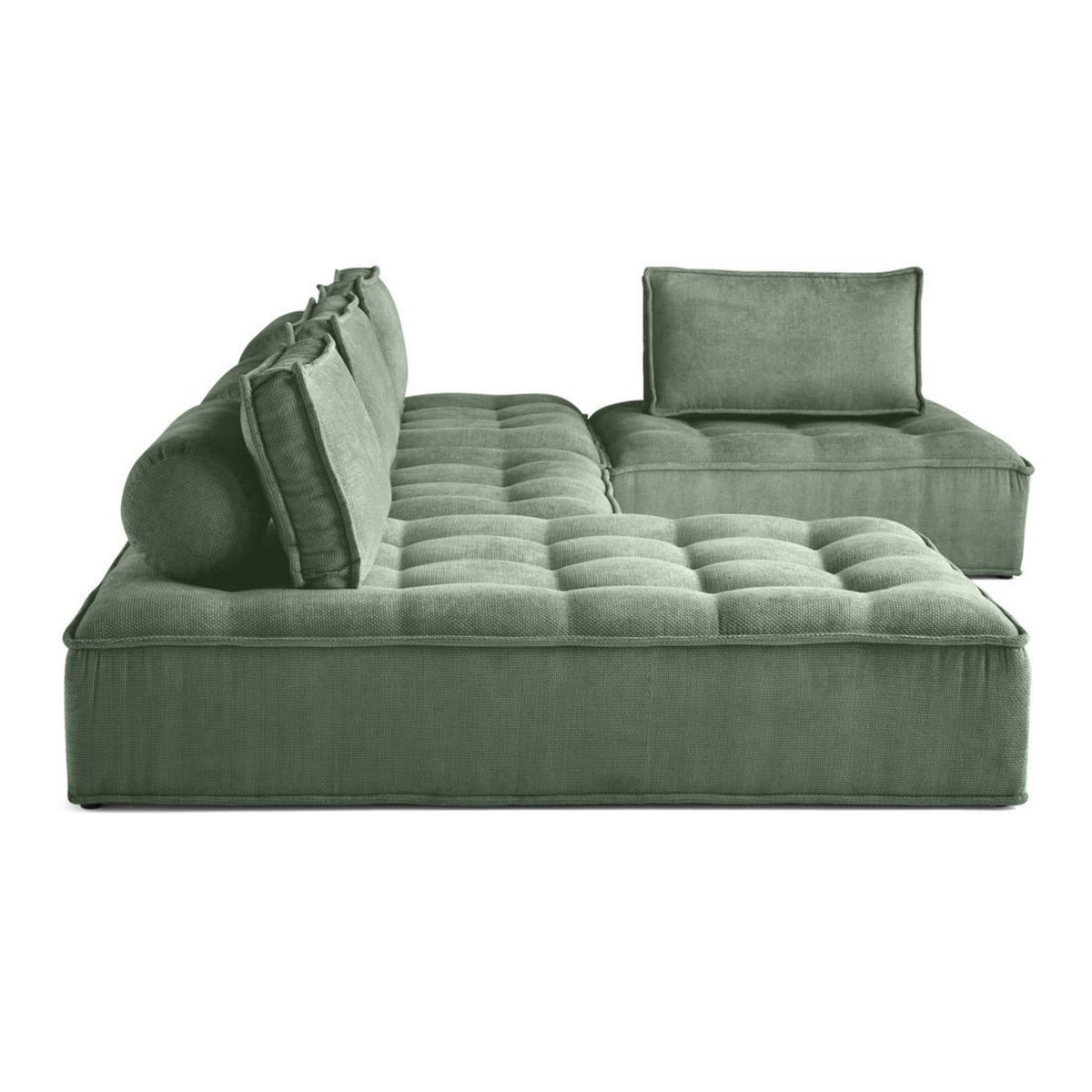 BEST MOBILIER Marisol - canapé panoramique modulable 7 places - velours texturé