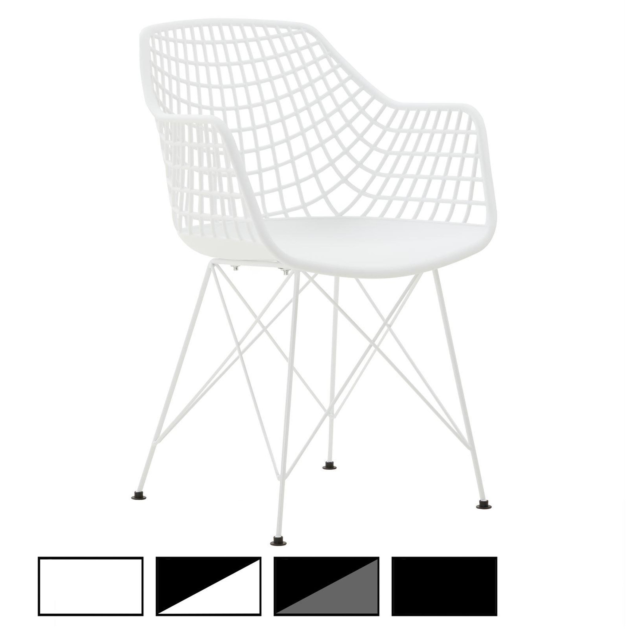IDIMEX Lot de 4 chaises alicante, en plastique. Coloris disponibles : Blanc, Noir