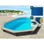 Voir la diapositive 1 : Habitat et Jardin Piscine bois   Brazilia    5.86 x 3.86 x 1.20 m - Bâche à bulles  180 µ - Bâche hiver  280 g/m²