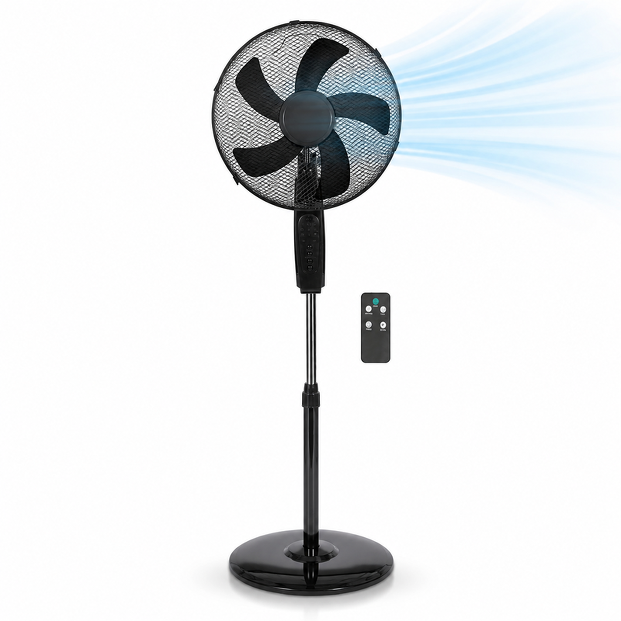 Ventilateur sur pied avec télécommande 40 cm – noir 60w