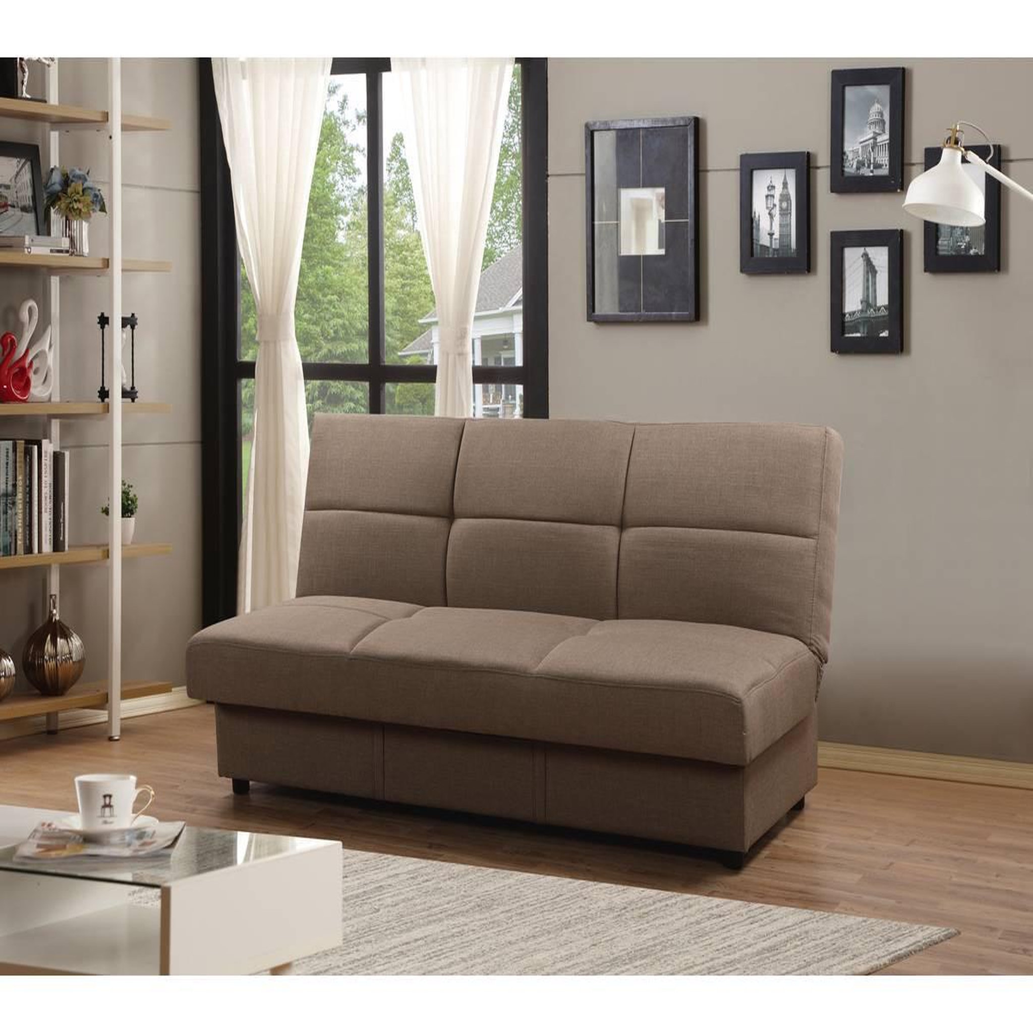 Voir la diapositive 2 : Habitat et Jardin Canapé clic-clac  enzo  - 186 x 80 x 87 cm - 3 places - taupe