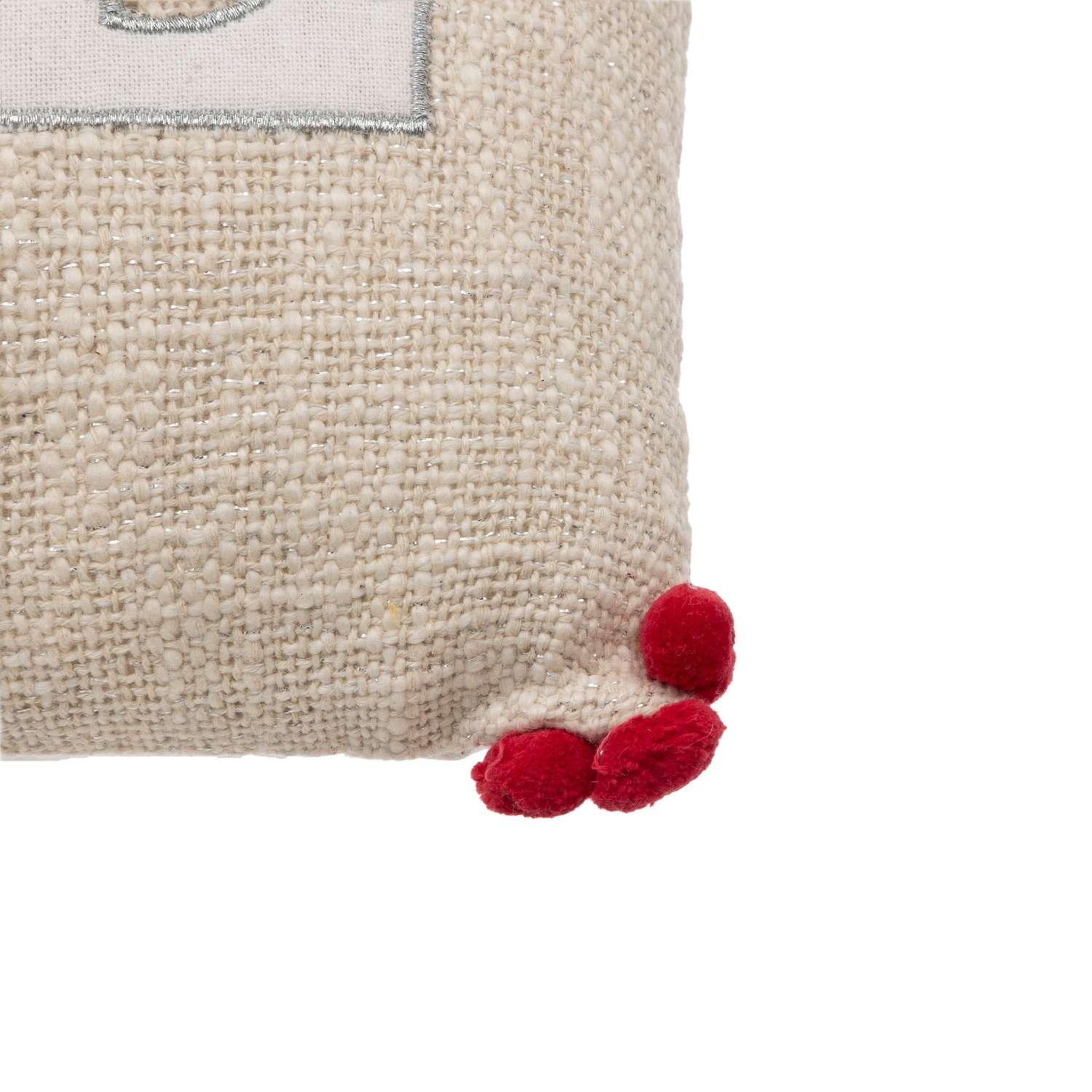 Voir la diapositive 3 : ATMOSPHERA Coussin de Noël flocon - 50 x 30 cm - Beige et rouge
