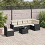 Voir la diapositive 1 : VIDAXL Salon de jardin 7 pcs avec coussins noir resine tressee