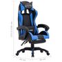 Voir la diapositive 6 : VIDAXL Fauteuil de jeux video avec repose-pied Bleu et noir Similicuir