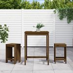 VIDAXL Ensemble de bar de jardin 3 pcs marron miel bois pin massif