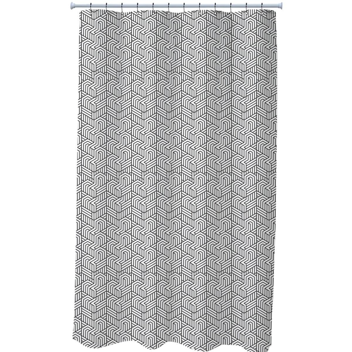 GUY LEVASSEUR Rideau de douche imprimé géométrique en polyester URBAN
